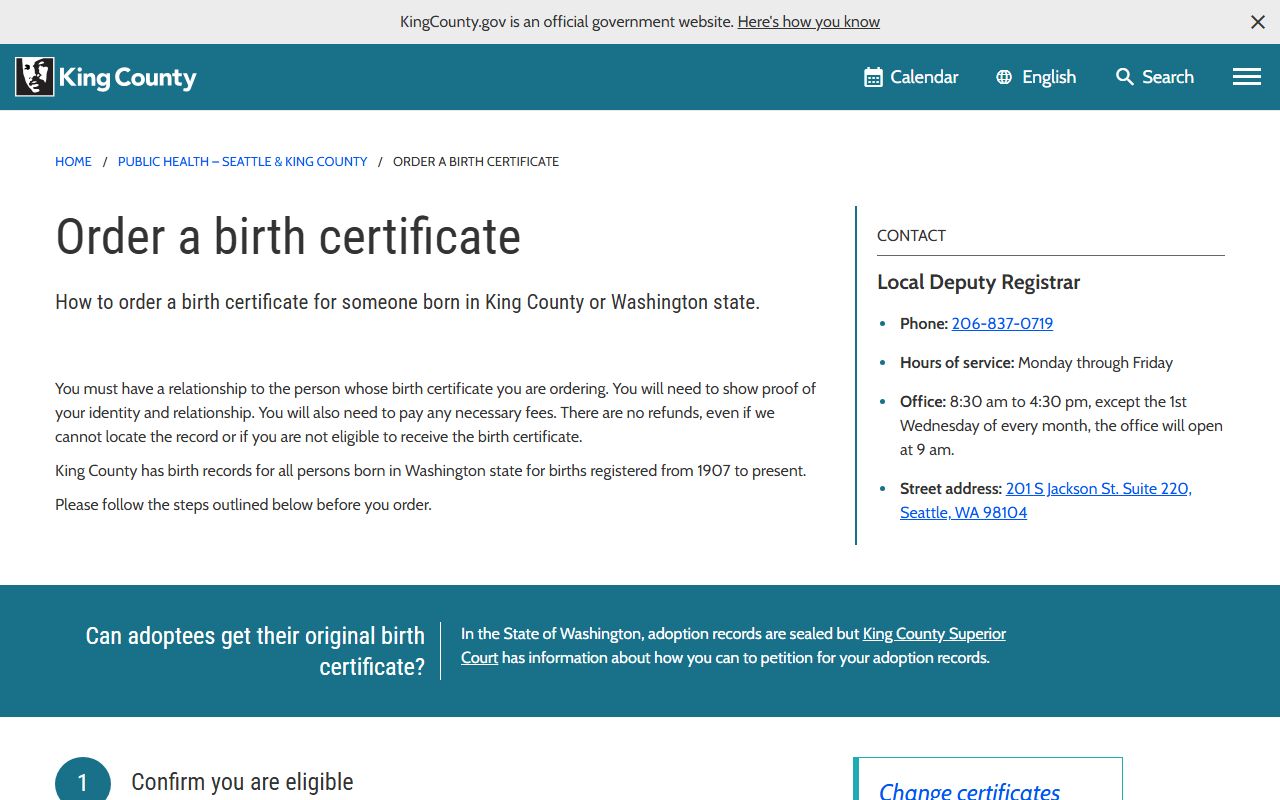 Auburn birth records - King County Vital Statistics ordering portal