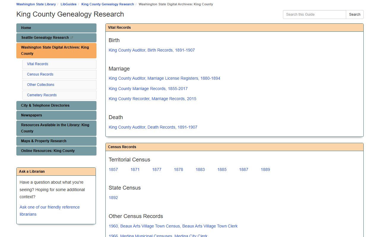 Bothell birth records - Washington State Library research guide