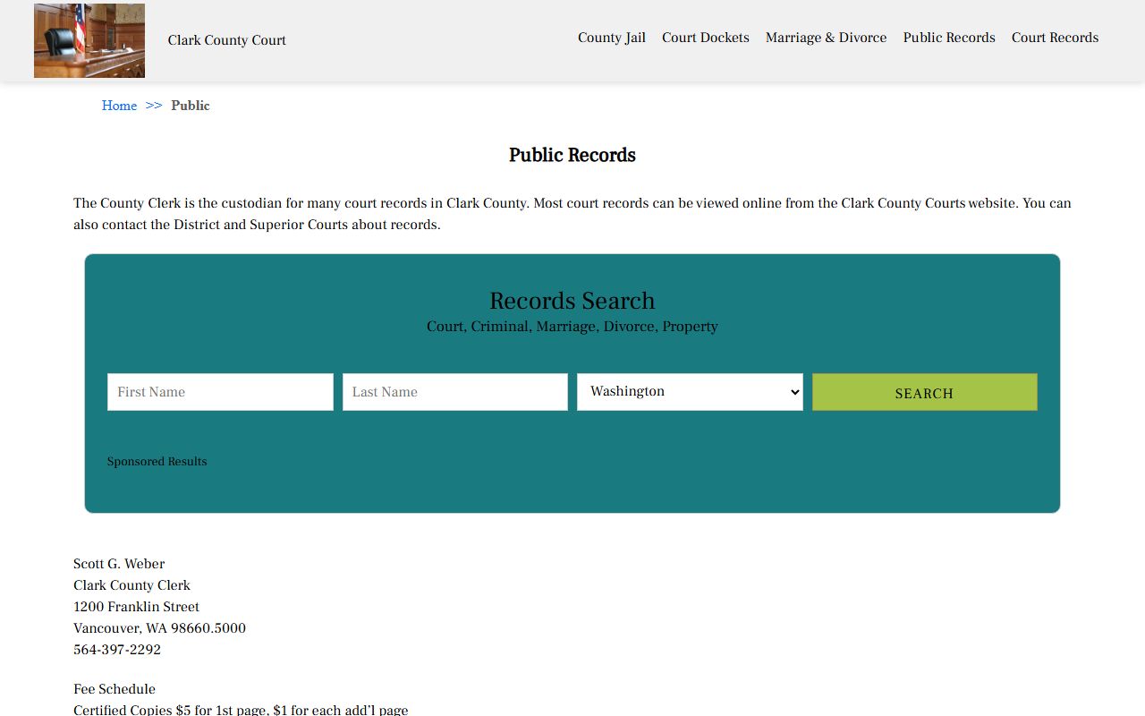 Clark County Birth Records - Clark County court and public records page