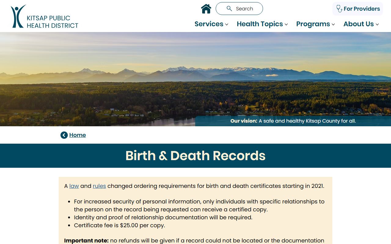 Kitsap County Birth Records - Public Health District