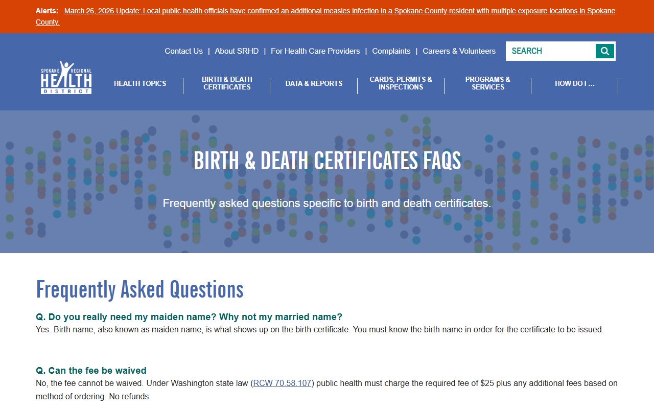 Pend Oreille County Birth Records - Spokane Regional Health District