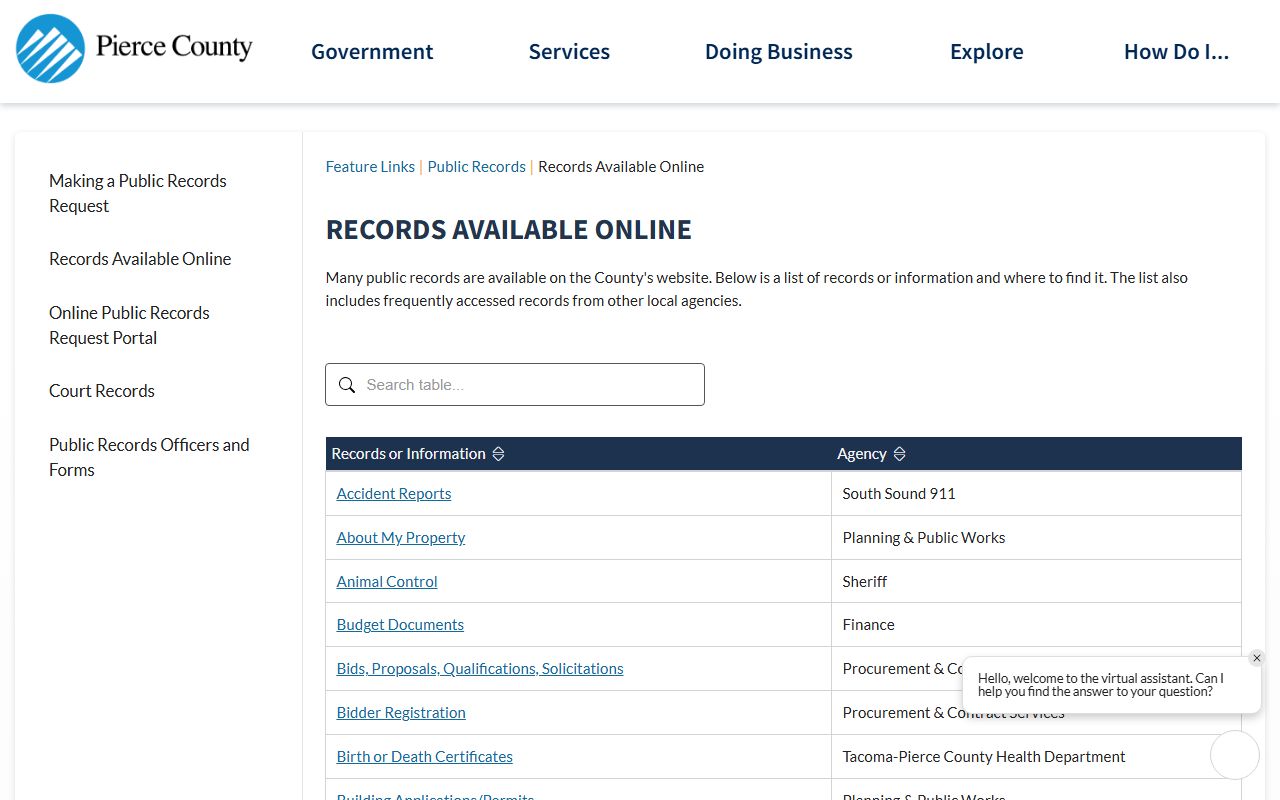 Pierce County Birth Records - County Records Online Portal