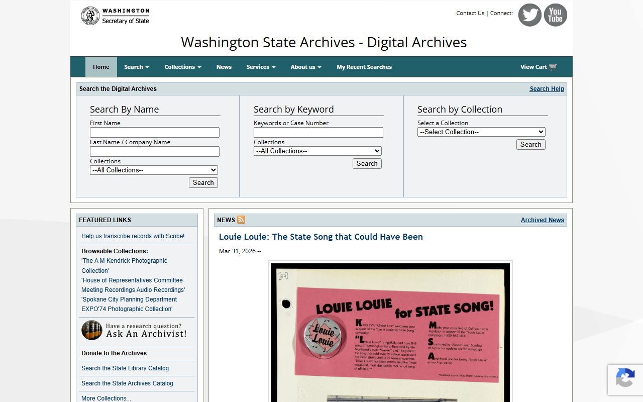 Washington Birth Records - Digital Archives Historical Records Database